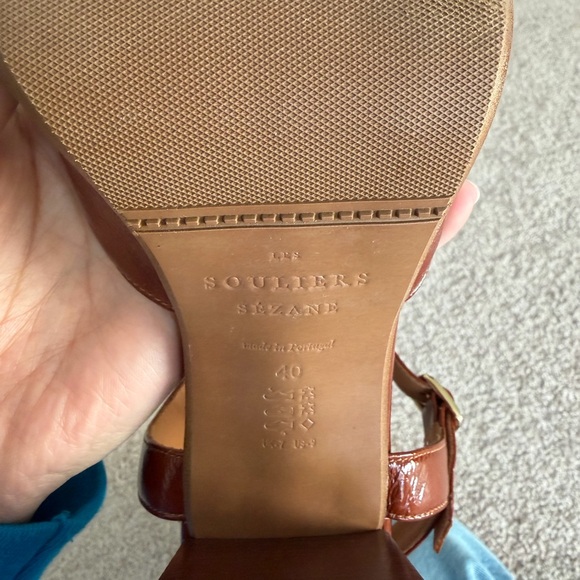 Sezane Brown Leather Heels - Picture 4 of 5